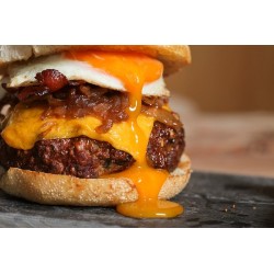 Hamburguesa, huevo, jamón york